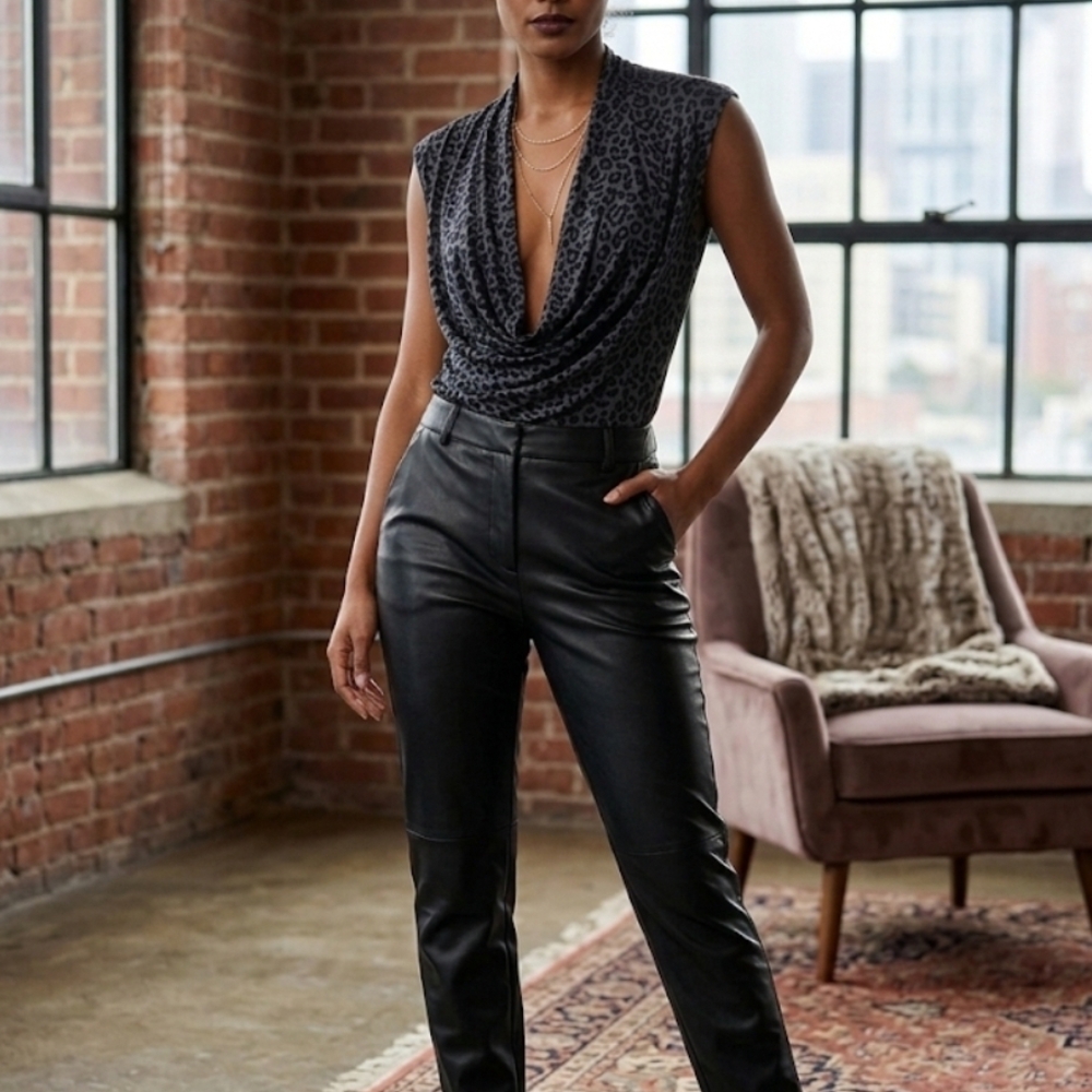 American Dream Charcoal Leopard Top